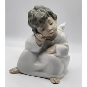 Lladro Porcelain Angel Figurine Seated Cherub Spain 4539